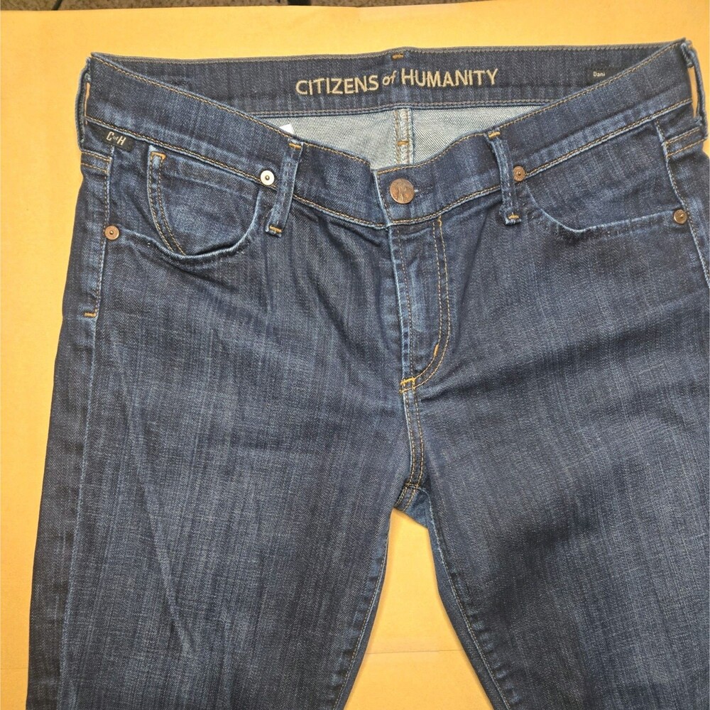 Citizens of Humanity Jeans Women's 30 Blue Dani Crop Straight Leg Cuffed